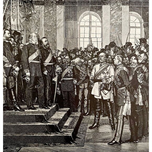 German Empire Versailles Wilhelm I Bismarck Typogravure Victorian 1894 DWS4 - Picture 1 of 2